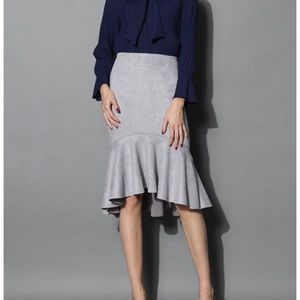 Chicwish suede frill hem skirt NWT size M